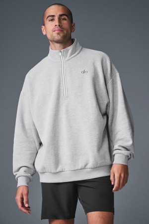 Pullover Alo Yoga Accolade 1/4 Zip Hombre Gris | España KZMI-19583