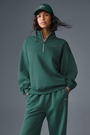 Pullover Alo Yoga Accolade 1/4 Zip Mujer Winter Ivy | España FEXY-78293