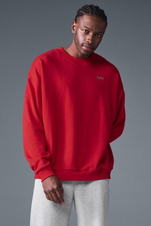 Pullover Alo Yoga Accolade Crew Neck Hombre Rojas | España KGZJ-60519