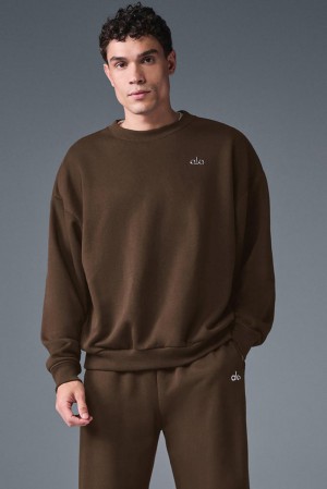 Pullover Alo Yoga Accolade Crew Neck Hombre Espresso | España ZJHU-59812