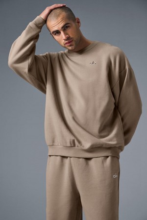 Pullover Alo Yoga Accolade Crew Neck Hombre Gravel | España RDVI-49750