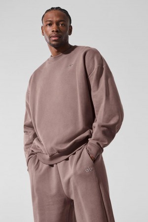 Pullover Alo Yoga Accolade Crew Neck Hombre Mushroom | España YXLH-49168