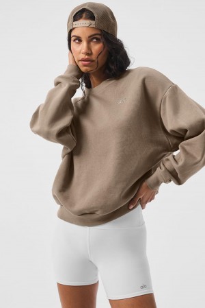 Pullover Alo Yoga Accolade Crew Neck Mujer Gravel | España HLAE-61283