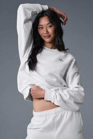 Pullover Alo Yoga Accolade Crew Neck Mujer Blancas | España EWSI-67043