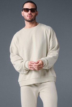 Pullover Alo Yoga Chill Crew Neck Hombre Bone | España BRLQ-56298
