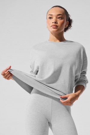 Pullover Alo Yoga Chill Crew Neck Mujer Gris | España PRID-74068