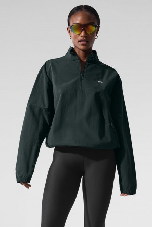 Pullover Alo Yoga Light Weight Takeaway Track Mujer Verde | España UZRI-80157
