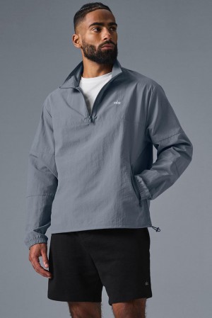 Pullover Alo Yoga Lightweight Takeaway Track Hombre Gris | España CPZM-29831