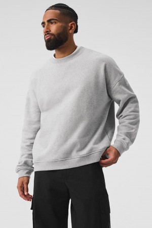 Pullover Alo Yoga Renown Heavy Weight Crew Neck Hombre Gris | España AKPU-93574