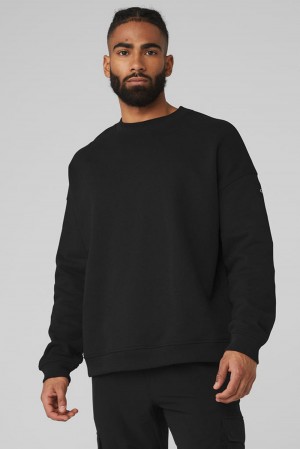 Pullover Alo Yoga Renown Heavy Weight Crew Neck Hombre Negras | España ZVUN-49731