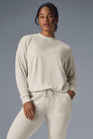 Pullover Alo Yoga Soho Mujer Oatmeal Heather | España JTWB-40892