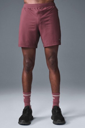Short Alo Yoga 7" Conquer React Performance Hombre Burdeos | España THSD-58136