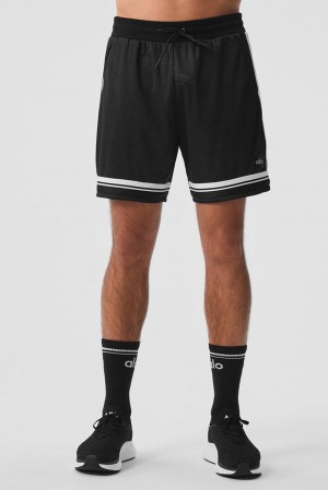 Short Alo Yoga 7" Key Mesh Basketball Hombre Negras | España VREO-28409