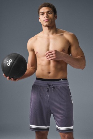 Short Alo Yoga 7" Key Mesh Basketball Hombre Italian Plum | España TZFE-86012
