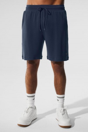 Short Alo Yoga 7" Micro Waffle Fast Break Hombre Azul Marino | España OUXE-45790