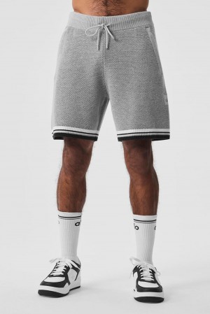 Short Alo Yoga 7" Sports Club Sweater Knit Basketball Hombre Gris | España FCTX-91572