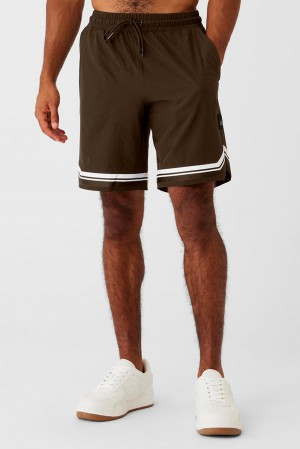Short Alo Yoga 9" Traction Arena Hombre Espresso | España HDEK-37052