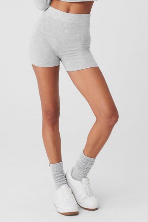 Short Alo Yoga Alolux High-Waist Me Time Mujer Gris | España UITS-94726