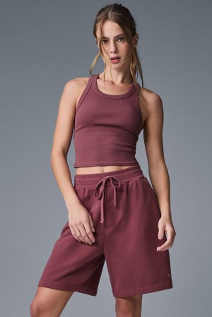 Short Alo Yoga Chill Mujer Burdeos | España OMEC-49376