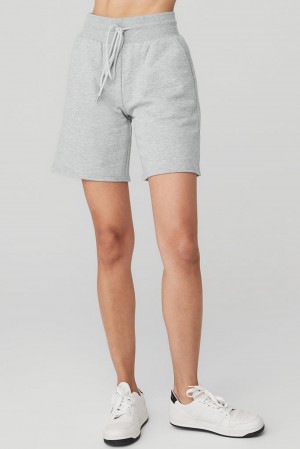 Short Alo Yoga High-Waist Easy Sweat Mujer Gris | España ZAEG-43906