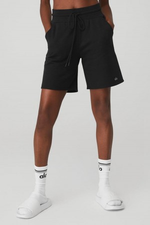 Short Alo Yoga High-Waist Easy Sweat Mujer Negras | España RHEU-01297