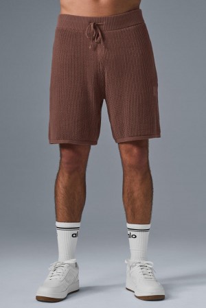 Short Alo Yoga Open-Knit Hombre Chestnut | España ZFXU-59712