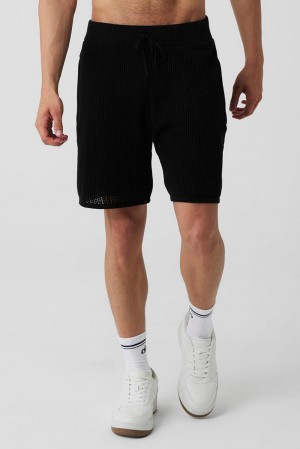 Short Alo Yoga Open-Knit Hombre Negras | España AWTK-34956