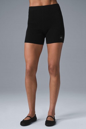 Short Alo Yoga Scholar Knit High-Waist Mujer Negras | España LCNM-09236