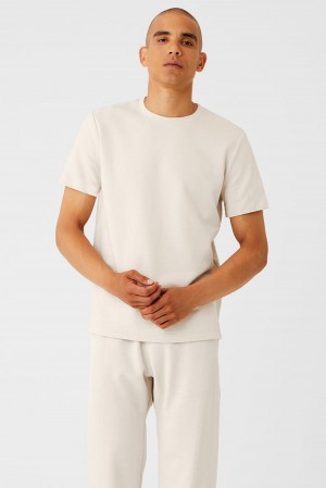 Short Sleeve Alo Yoga Chill Hombre Bone | España RUJV-59812