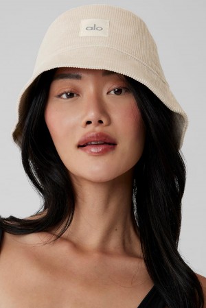 Sombreros De Pescador Alo Yoga Corduroy Neighborhood Mujer Bone | España YVFH-01354