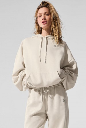 Sudadera con Capucha Alo Yoga Accolade Mujer Bone | España ZABH-78390