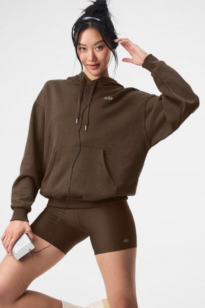 Sudadera con Capucha Alo Yoga Accolade Mujer Espresso | España IBHA-54326