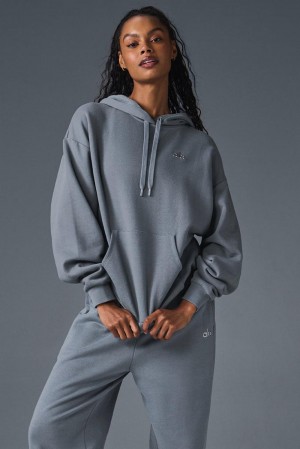 Sudadera con Capucha Alo Yoga Accolade Mujer Gris | España PQSE-42610