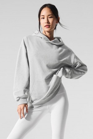 Sudadera con Capucha Alo Yoga Chill Mujer Gris | España MQIW-08794