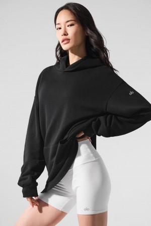 Sudadera con Capucha Alo Yoga Chill Mujer Negras | España WEJU-43058