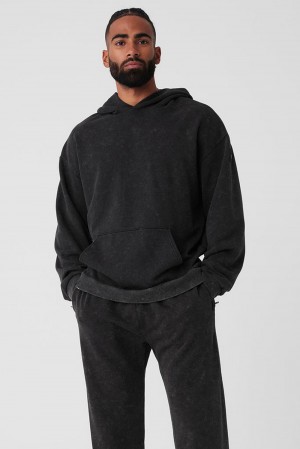 Sudadera con Capucha Alo Yoga Chill Vintage Wash Hombre Negras Azules | España LDBX-89015