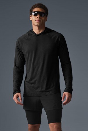 Sudadera con Capucha Alo Yoga Core Runner Hombre Negras | España GLUQ-98630