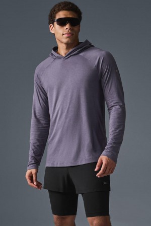 Sudadera con Capucha Alo Yoga Core Runner Hombre Italian Plum | España AZQB-37058