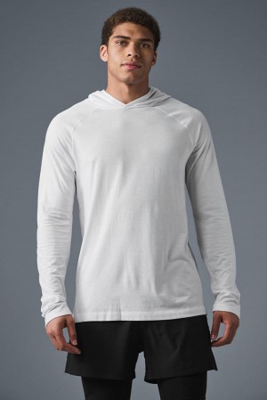 Sudadera con Capucha Alo Yoga Core Runner Hombre Blancas | España DZNH-67593