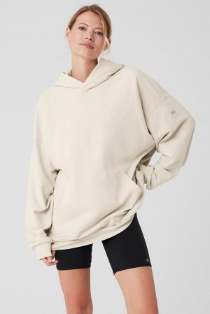 Sudadera con Capucha Alo Yoga Double Take Mujer Bone | España PJXT-17698