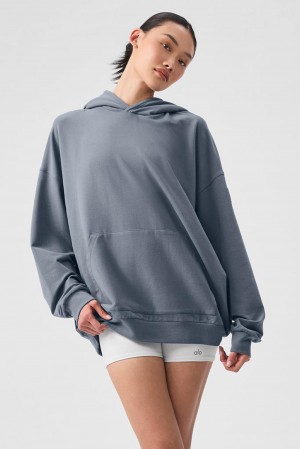 Sudadera con Capucha Alo Yoga Double Take Mujer Gris | España RSUJ-04983