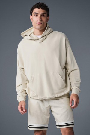 Sudadera con Capucha Alo Yoga Double Take Hombre Bone | España RFGL-82657