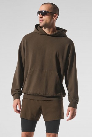 Sudadera con Capucha Alo Yoga Double Take Hombre Espresso | España SUOX-51269