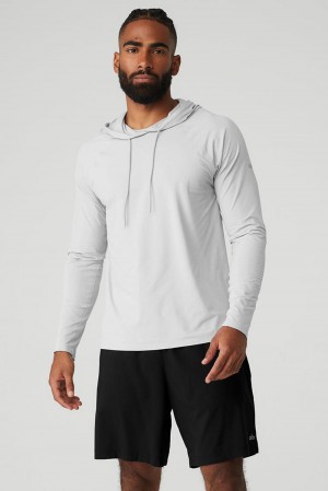 Sudadera con Capucha Alo Yoga Idol Runner Hombre Titanium | España LIEC-34892