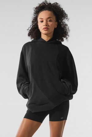 Sudadera con Capucha Alo Yoga Make Waves Mujer Negras | España QYFX-57462