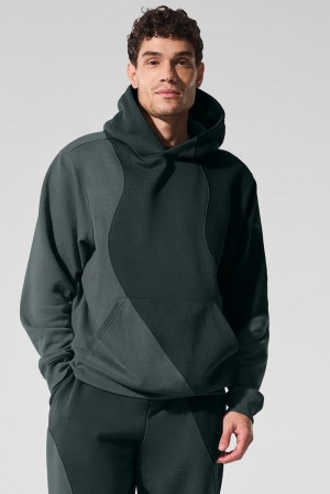 Sudadera con Capucha Alo Yoga Make Waves Hombre Verde | España MJXD-51269