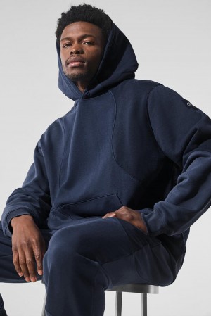 Sudadera con Capucha Alo Yoga Make Waves Hombre Azul Marino | España GYWO-31970