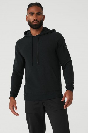 Sudadera con Capucha Alo Yoga Micro Waffle Fast Break Hombre Negras | España JASP-82795