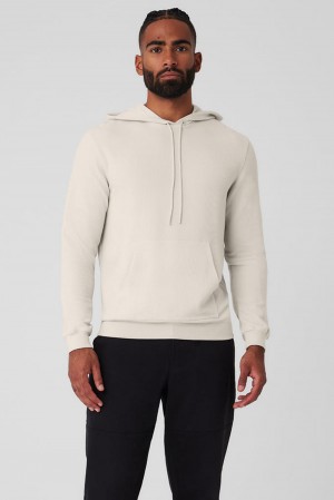 Sudadera con Capucha Alo Yoga Micro Waffle Fast Break Hombre Bone | España GMLJ-54031