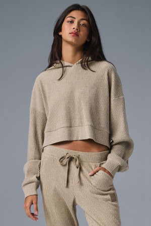 Sudadera con Capucha Alo Yoga Muse Mujer Gravel Heather | España PEKC-80593